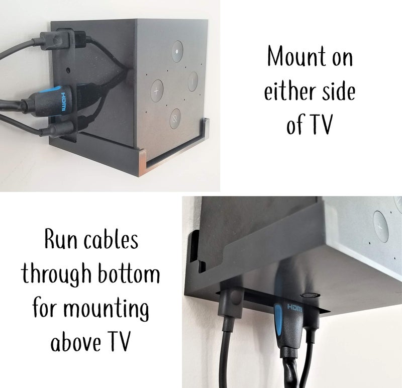 Dot Genie Easy Hanging Fire TV Cube Wall Mount (Fits 1st & 2nd Gen and New 3rd Gen Fire TV Cube) | Updated for More Support | Totally Hides Cords | Improves Visibility | Quick Install - Image 5